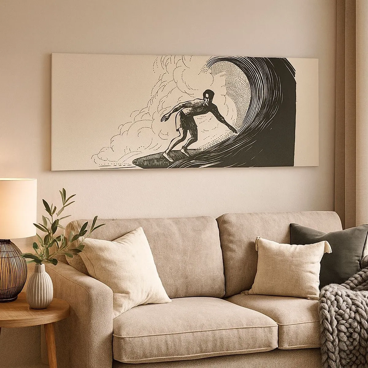 Bild auf Leinwand - Leinwandbild - König der Welle - 100x40 cm