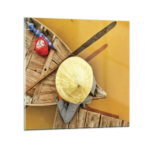 Glasbild - Bild auf glas - Leben am Gelben Fluss - 70x70 cm