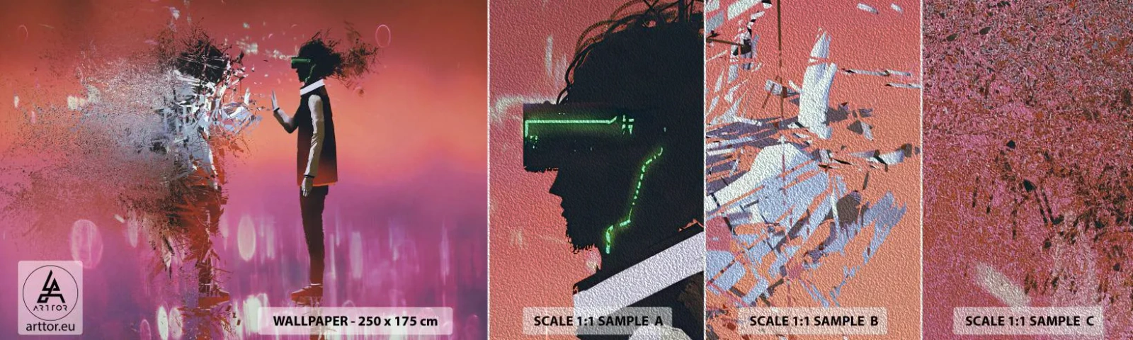 Fototapeten Muster Premium Sand - Kannst du dich selbst anschauen? - Abstraktion, Stück, Menschen - 100x30 cm