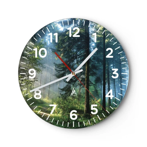 Wanduhr - Glasuhr - Strahlend am Morgen - 40x40 cm