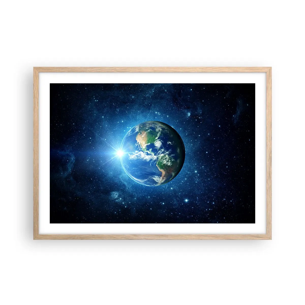 Poster in einem Rahmen aus heller Eiche - Wir sind im Himmel - 70x50 cm