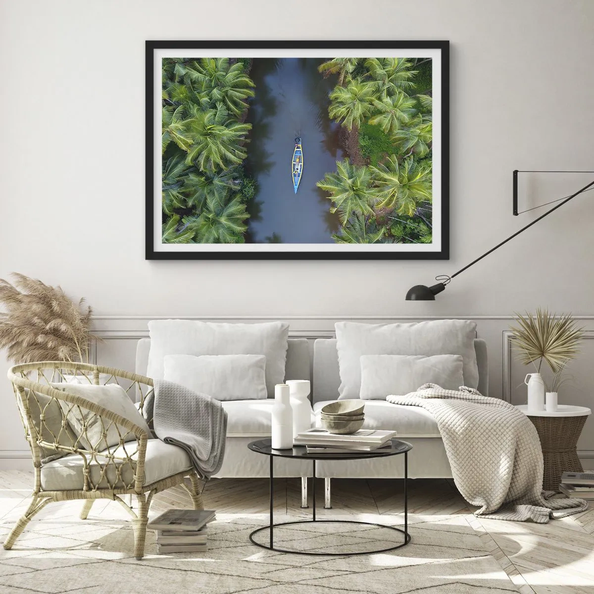 Poster in einem schwarzem Rahmen - Auf einem tropischen Pfad - 50x40 cm