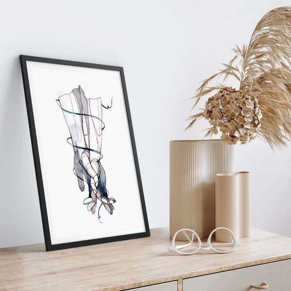 Poster in einem schwarzem Rahmen - Touch-Studie - 61x91 cm