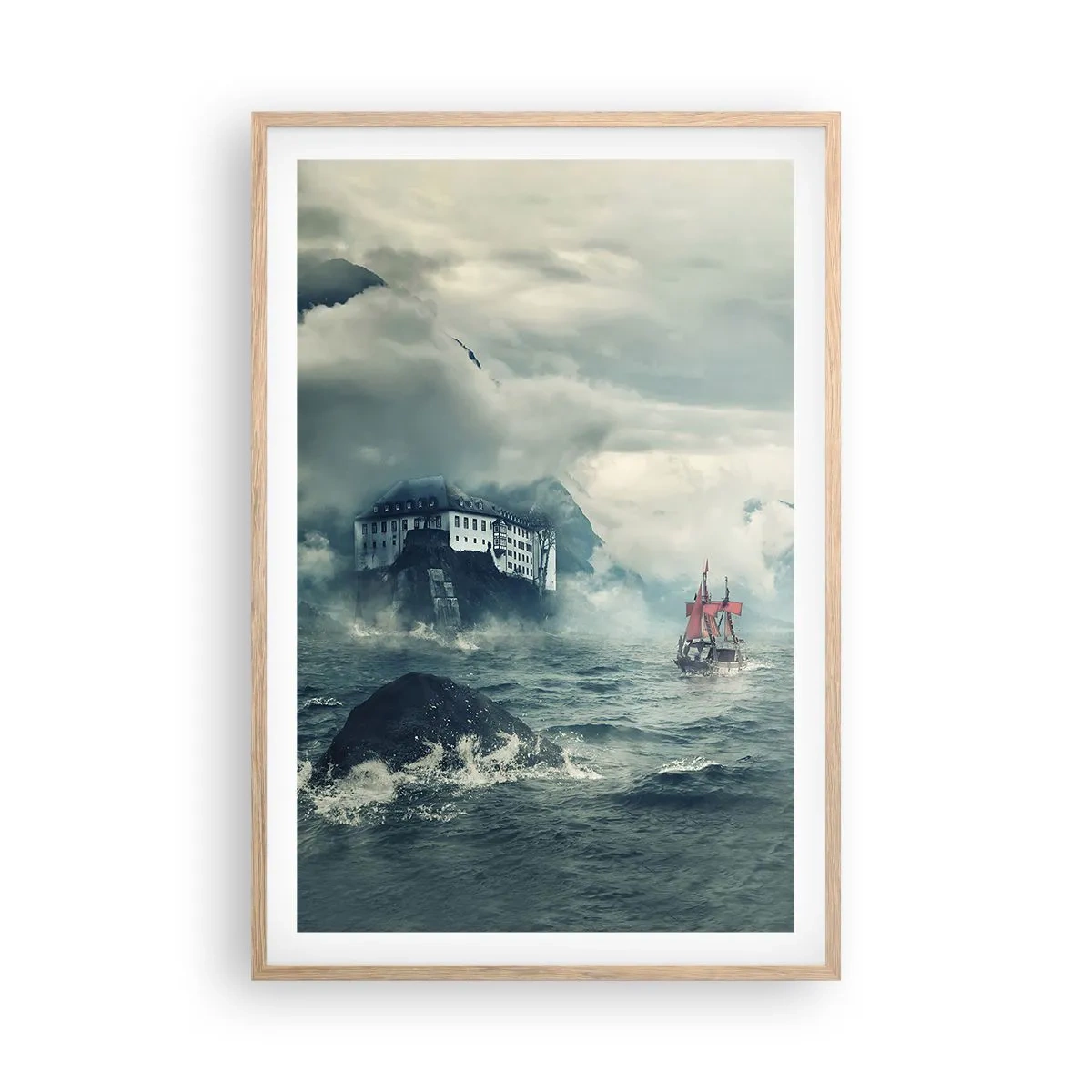 Poster in einem Rahmen aus heller Eiche - In magischen Gewässern - 61x91 cm