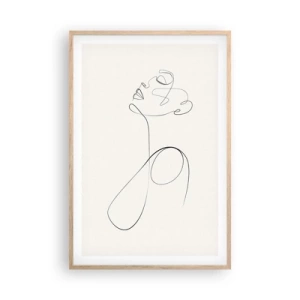 Poster in einem Rahmen aus heller Eiche - Versunken in Träumen - 61x91 cm