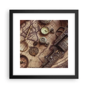 Poster in einem schwarzem Rahmen - Das Abenteuer ruft - 30x30 cm