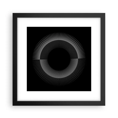 Poster in einem schwarzem Rahmen - Schwarze Sonne - 30x30 cm