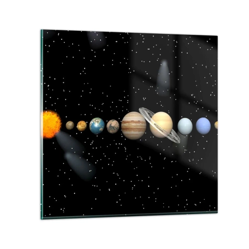 Glasbild - Bild auf glas - Und die Planeten werden verrückt und toben ... - 40x40 cm