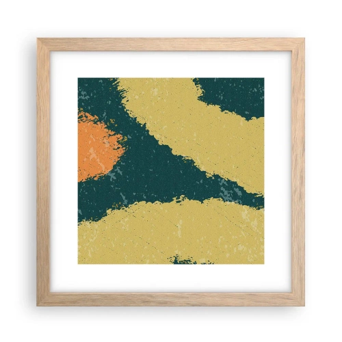 Poster in einem Rahmen aus heller Eiche - Abstraktion – langsame Bewegung - 30x30 cm
