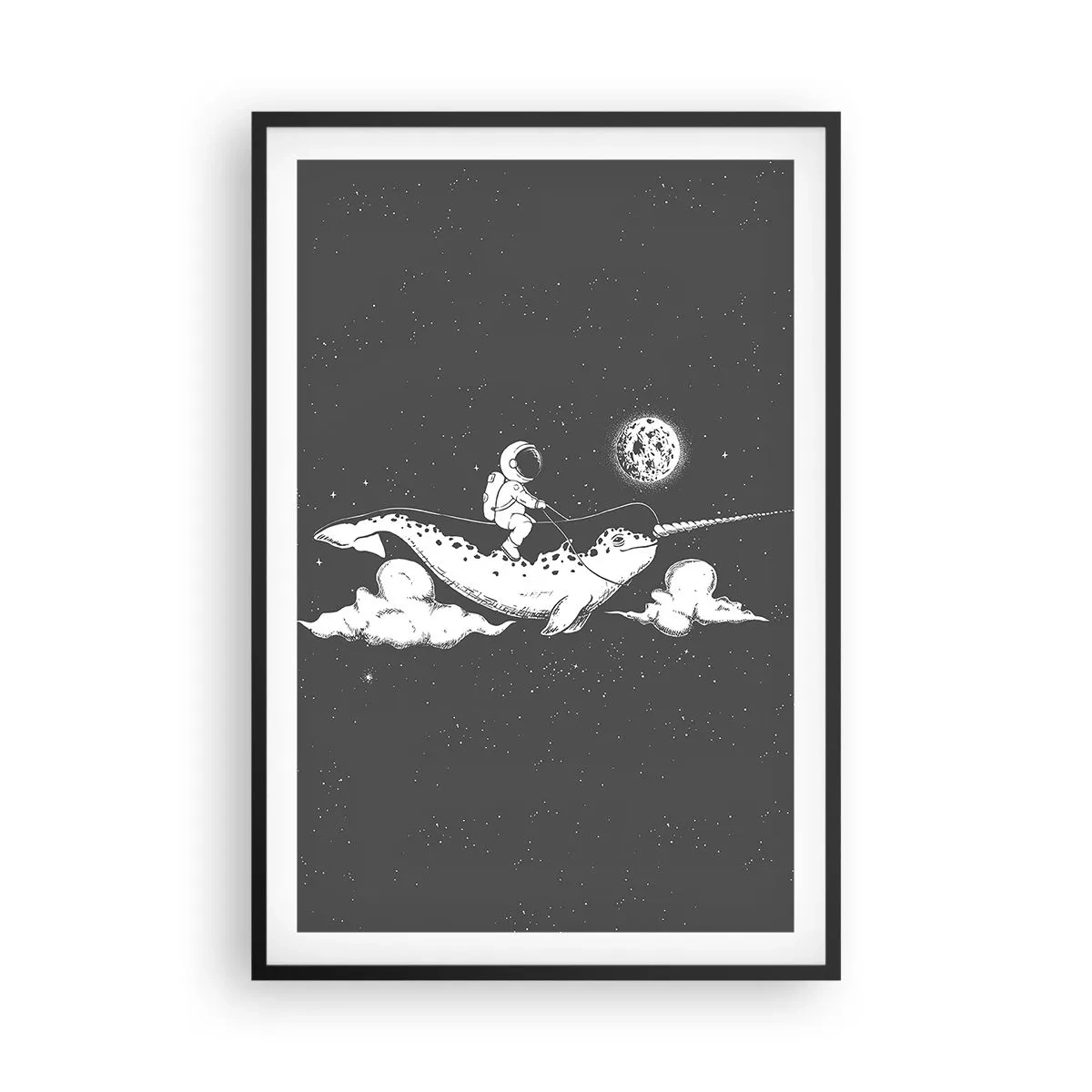 Poster in einem schwarzem Rahmen - Weltraumreiter - 61x91 cm