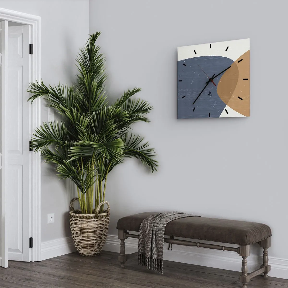 Wanduhr - Glasuhr - Ovale und Einflüsse - 40x40 cm