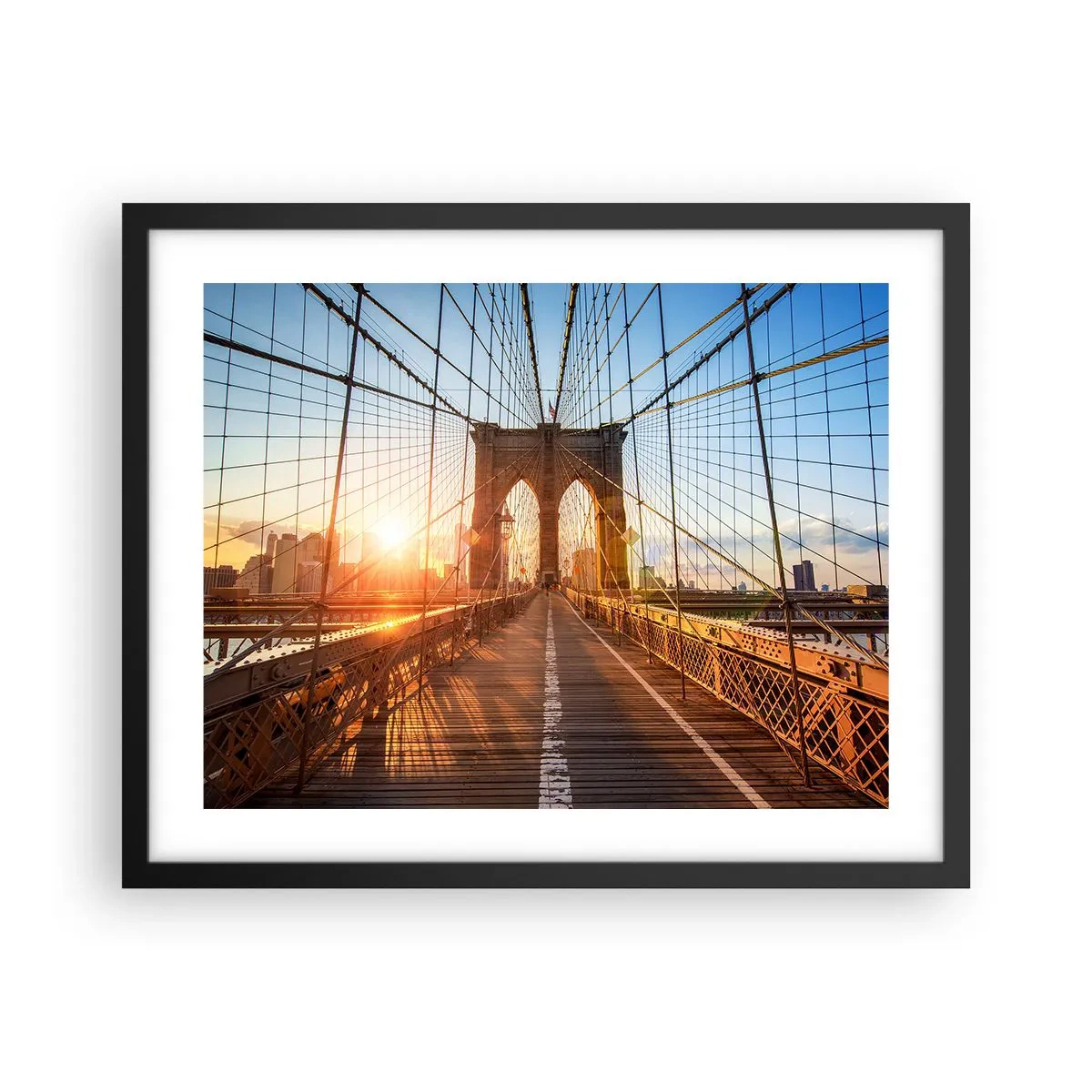 Poster in einem schwarzem Rahmen - Auf der goldenen Brücke - 50x40 cm