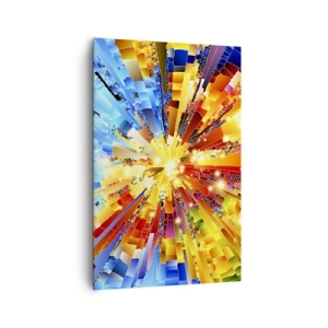 Bild auf Leinwand - Leinwandbild - Eine dynamische Explosion aus Farbe und Licht - 80x120cm - In Medienauflösung - Moderne Wanddekoration für Wohnzimmer und Schlafzimmer ARTTOR