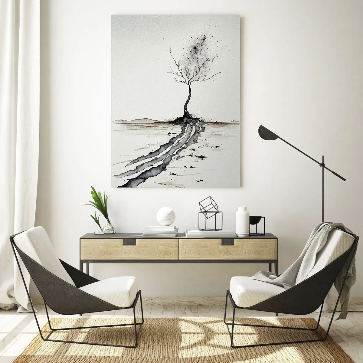 Glasbild - Bild auf glas - Wintermelancholie - 80x120 cm