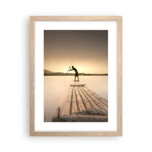 Poster in einem Rahmen aus heller Eiche - Vor dem schlafen gehen - 30x40 cm