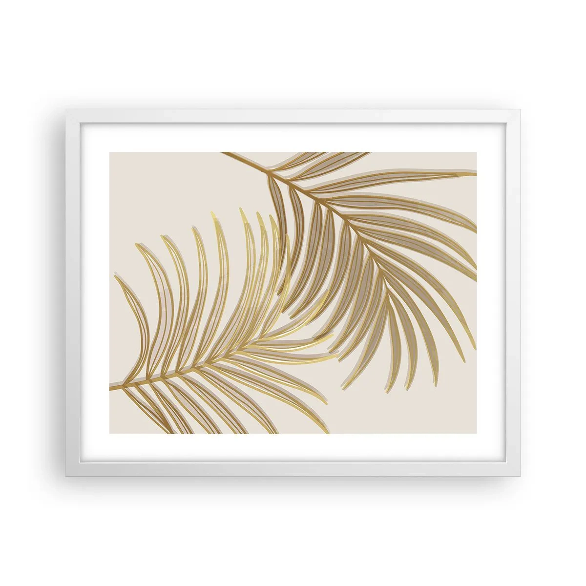 Poster in einem weißen Rahmen - Goldene Palme! - 50x40 cm