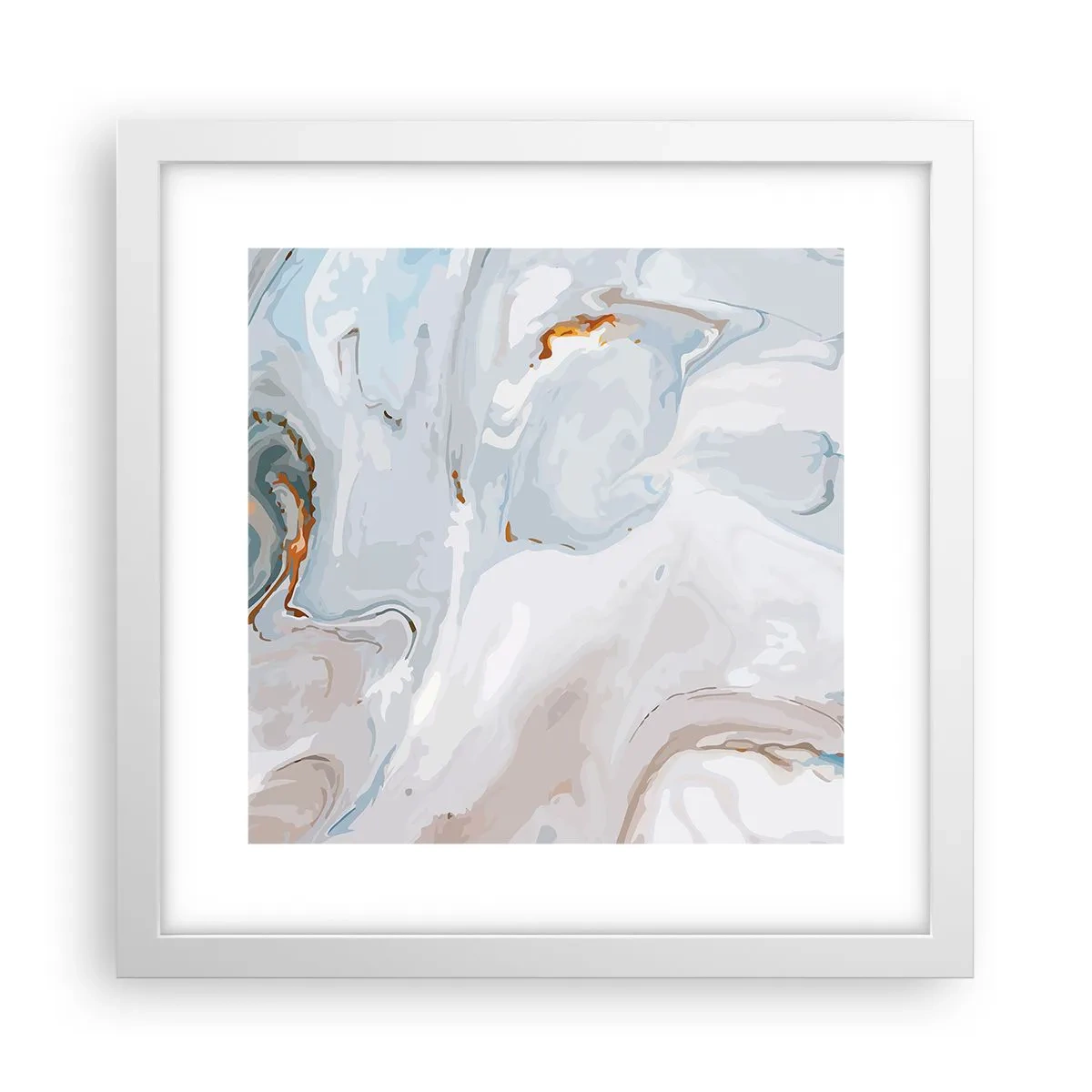 Poster in einem weißen Rahmen - Das Weiß wird erhoben - 30x30 cm