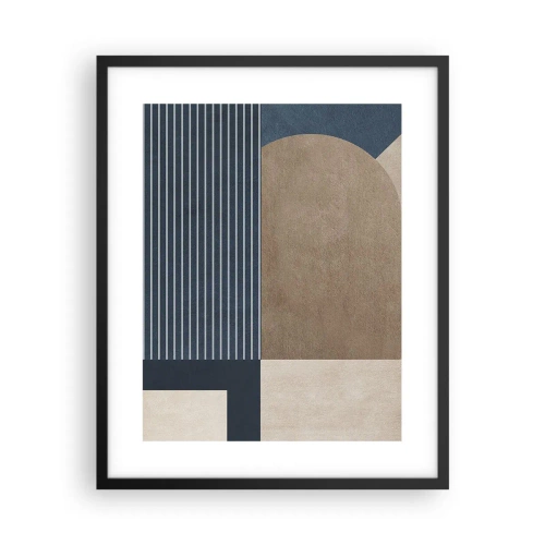 Poster in einem schwarzem Rahmen - Komposition aus Einfachheit und Rundheit - 40x50 cm