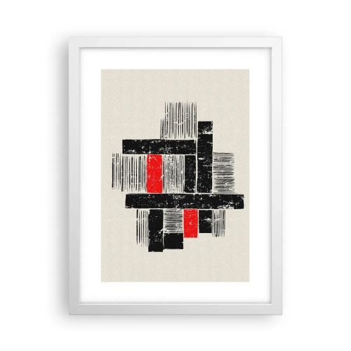 Poster in einem weißen Rahmen - Rot und Schwarz - 30x40 cm