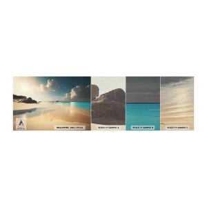 Fototapeten Muster Premium Canvas - Erträumter Tag - Wilder Strand, Ozean, Rand - 100x30 cm