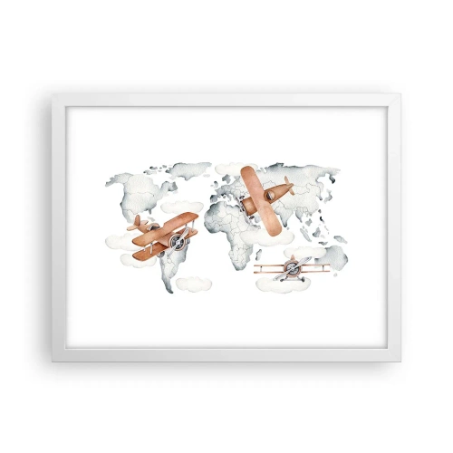 Poster in einem weißen Rahmen - Im Pioniergeist - 40x30 cm
