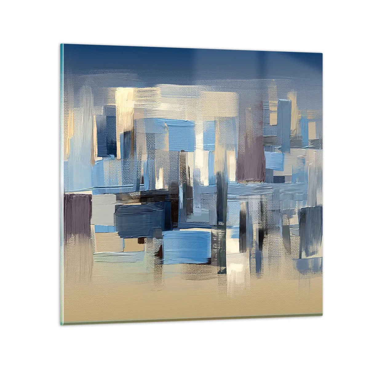 Glasbild - Bild auf glas - Blaue Konstruktion - 30x30 cm