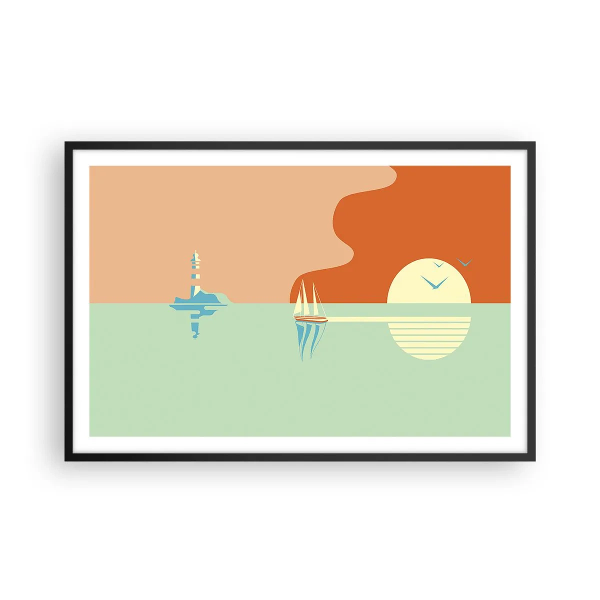 Poster in einem schwarzem Rahmen - Die perfekte Meereslandschaft - 91x61 cm