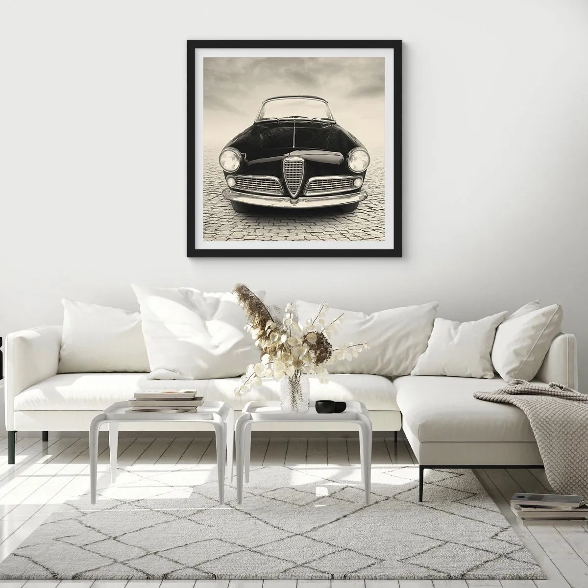 Poster in einem schwarzem Rahmen - Man muss mich einfach lieben - 50x50 cm