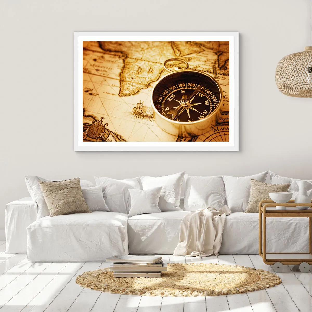 Poster in einem weißen Rahmen - Ost oder West? - 91x61 cm