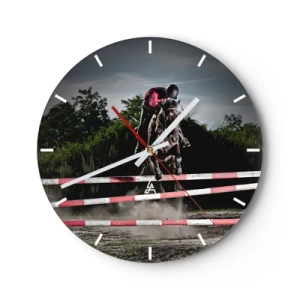 Wanduhr - Glasuhr - Gemeinsam zum Sieg - 40x40 cm