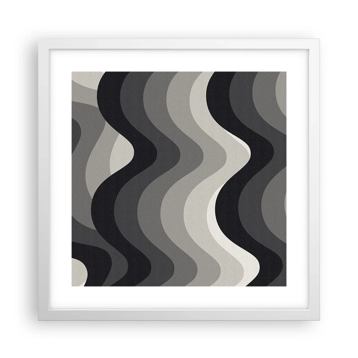 Poster in einem weißen Rahmen - Eine Welle nach der anderen - 40x40 cm