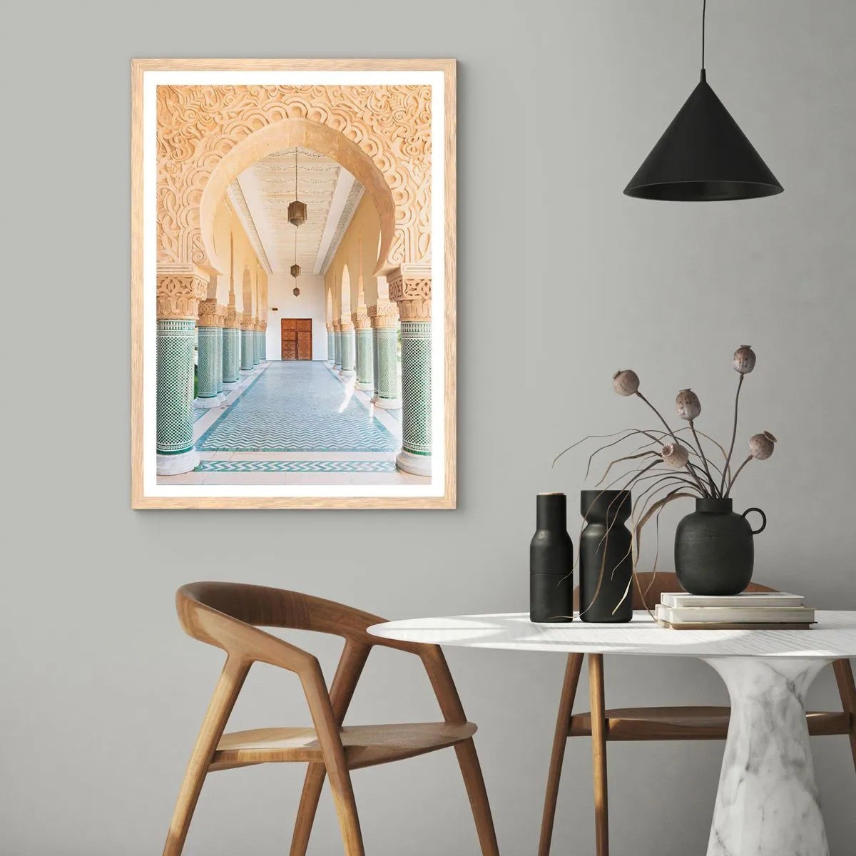 Poster in einem Rahmen aus heller Eiche - Aus den Geschichten von Scheherazade - 70x100 cm