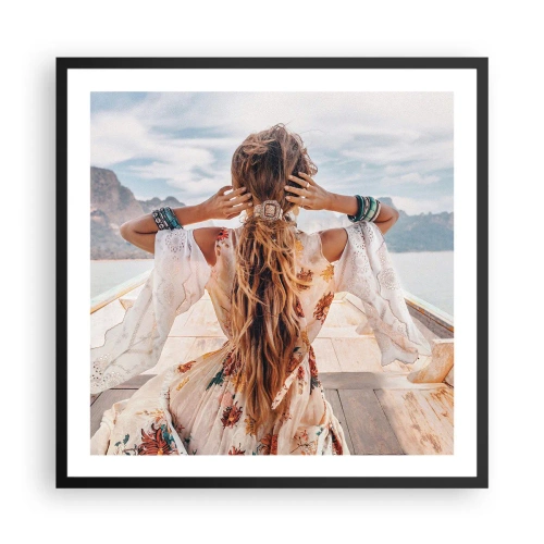 Poster in einem schwarzem Rahmen - Auf dem Weg zum Glück - 60x60 cm