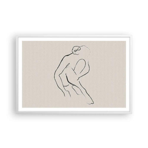Poster in einem weißen Rahmen - Intime Skizze - 91x61 cm
