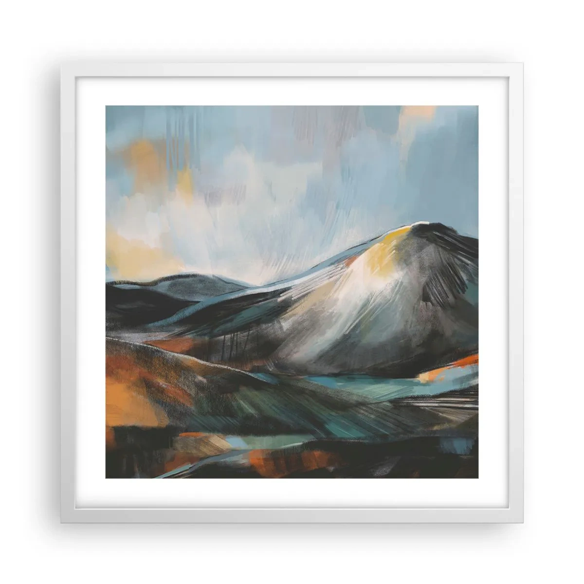 Poster in einem weißen Rahmen - Roh und schön - 50x50 cm