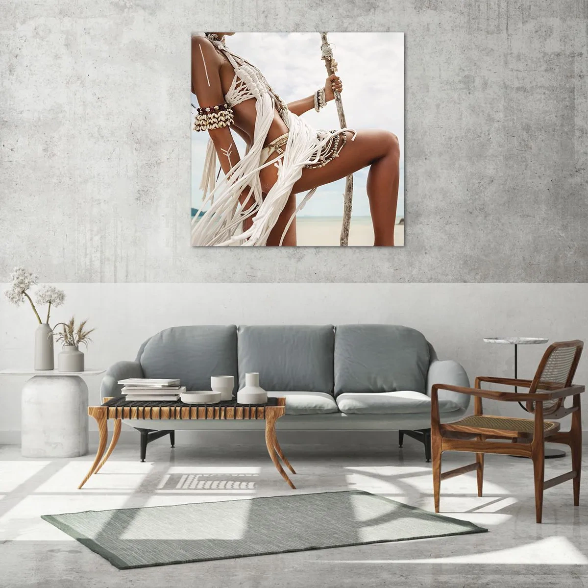 Glasbild - Bild auf glas - Eine Priesterin der Sonne - 60x60 cm