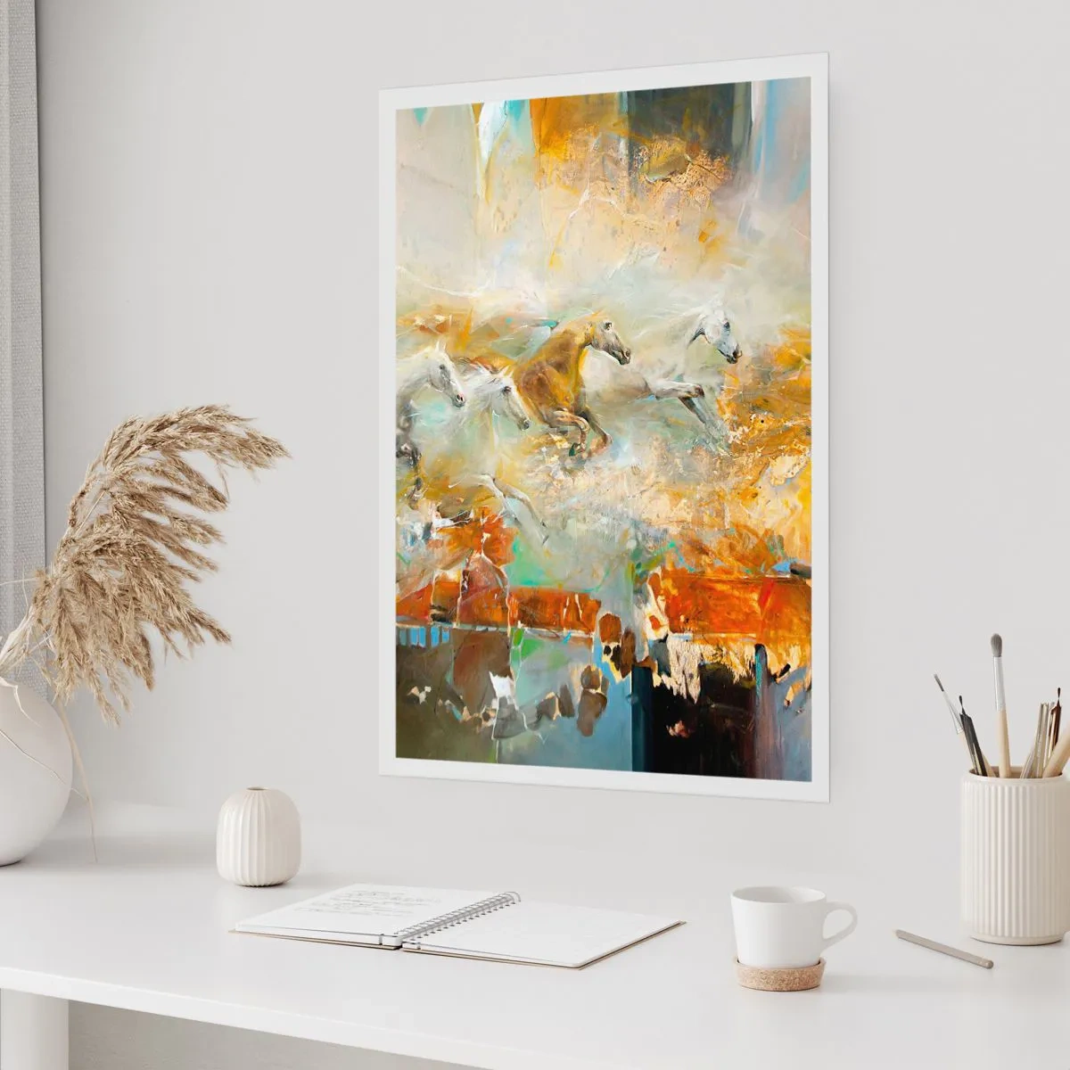 Poster - Im Galopp durch das Licht - 30x40 cm