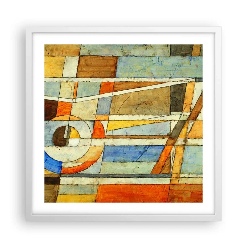 Poster in einem weißen Rahmen - Kubismus auf der Baustelle - 50x50 cm