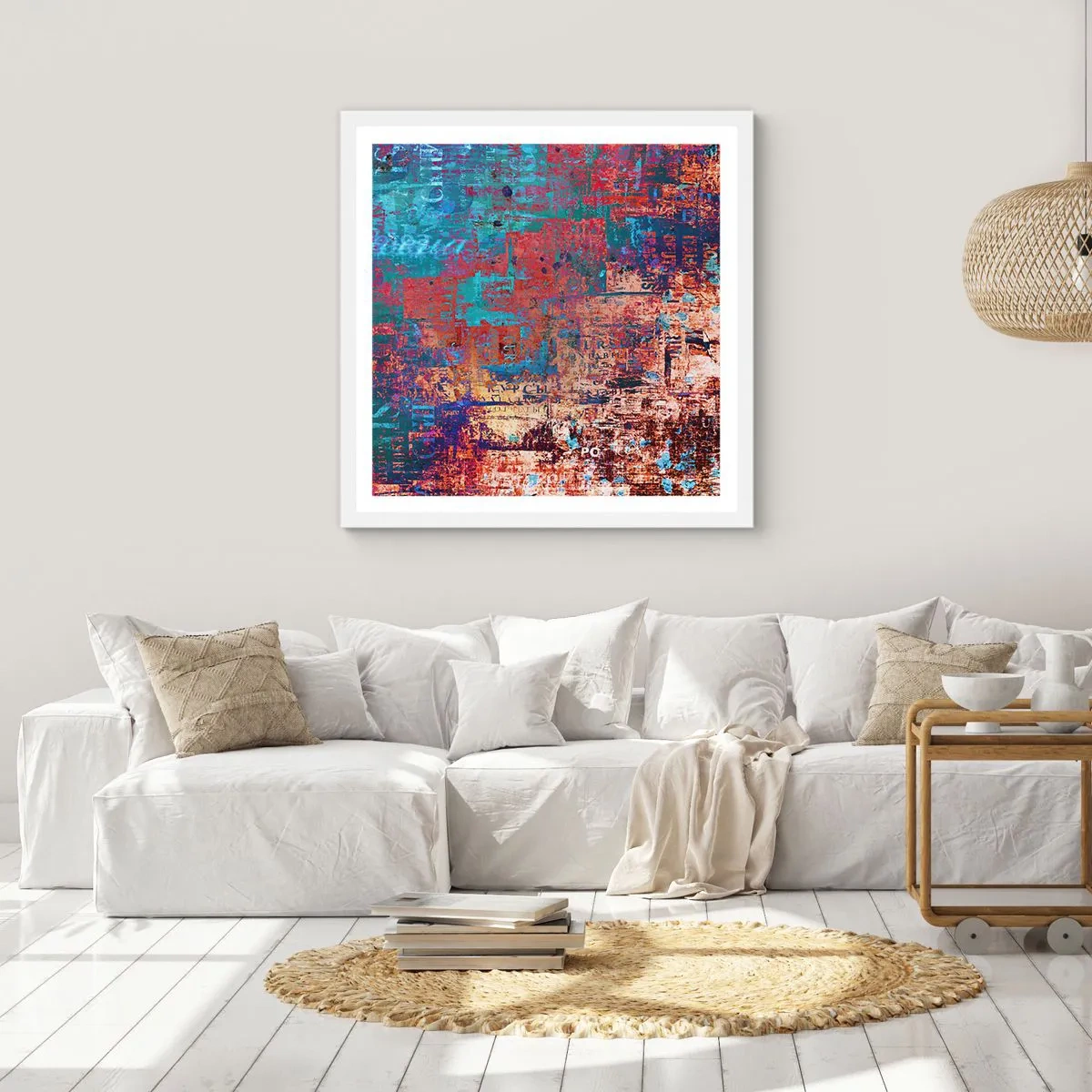 Poster in einem weißen Rahmen - Erinnerung und Vergessen - 60x60 cm