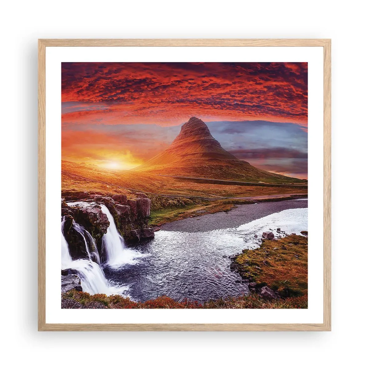 Poster in einem Rahmen aus heller Eiche - Ein Blick auf Mittelerde - 60x60 cm