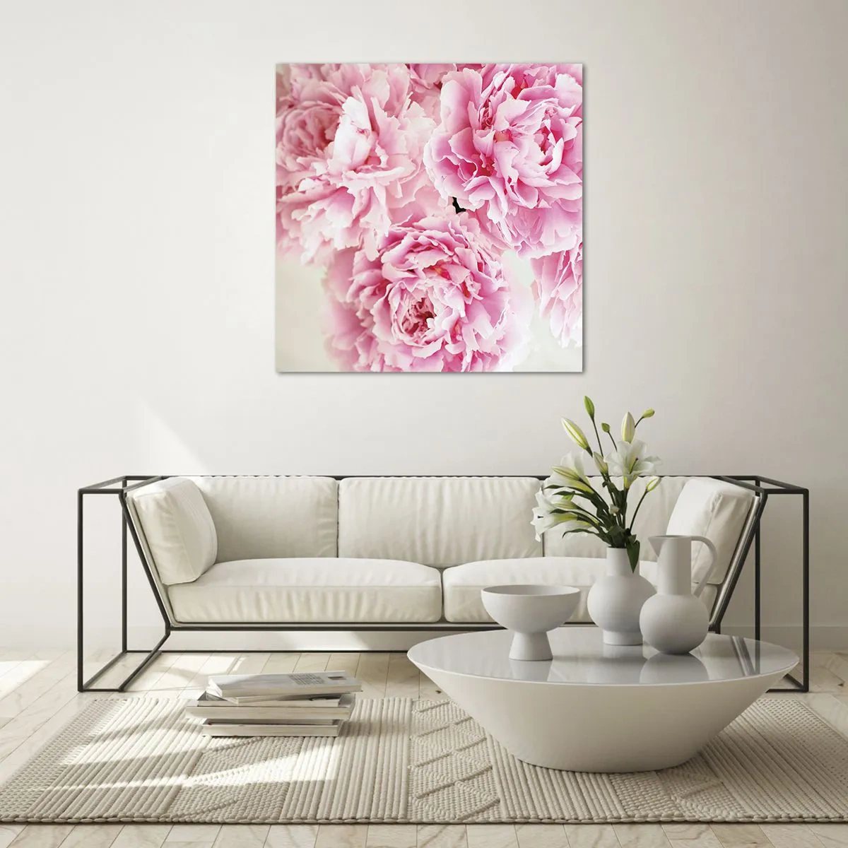 Glasbild - Bild auf glas - In rosa Glamour - 70x70 cm
