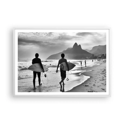 Poster in einem weißen Rahmen - Single-Wave-Samba - 100x70 cm