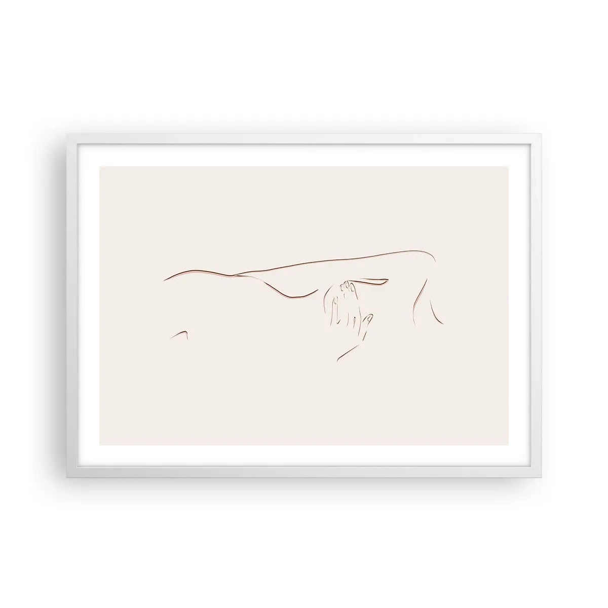 Poster in einem weißen Rahmen - Die Form des Verlangens - 70x50 cm