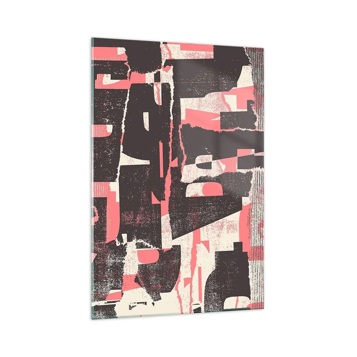 Glasbild - Bild auf glas - Eine abstrakte Komposition in Rosa- und Brauntönen. - 70x100cm - All dieser Lärm - Moderne Wanddekoration für Wohnzimmer und Schlafzimmer ARTTOR