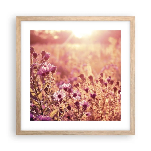 Poster in einem Rahmen aus heller Eiche - Bevor der Sommer vorbei ist - 40x40 cm