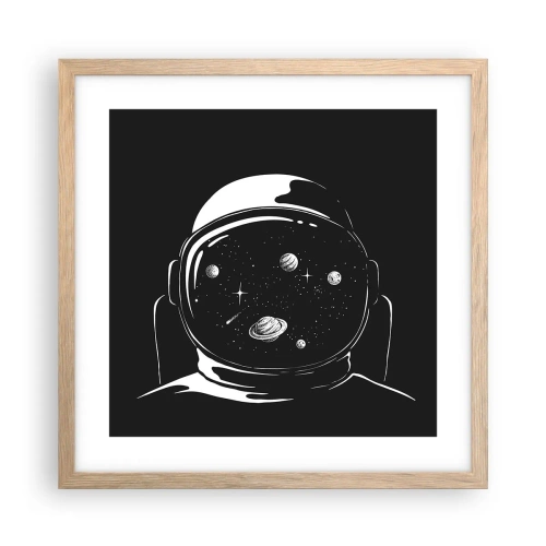 Poster in einem Rahmen aus heller Eiche - Schöne Aussicht - 40x40 cm