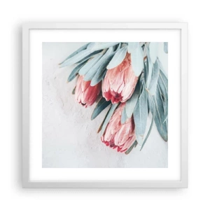 Poster in einem weißen Rahmen - Schämen sich für ihre eigene Schönheit - 40x40 cm