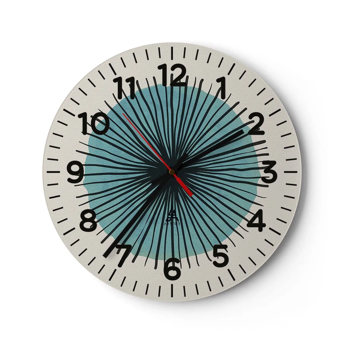 Wanduhr - Glasuhr - Strahlend im Blau - 30x30 cm