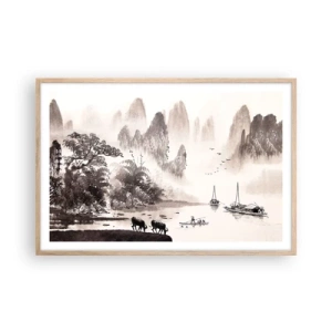 Poster in einem Rahmen aus heller Eiche - Der exotische Alltag des Ostens - 91x61 cm