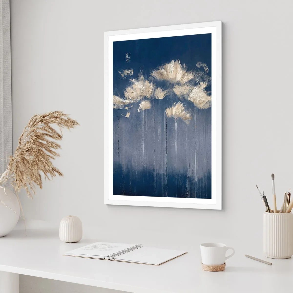 Poster in einem weißen Rahmen - Wie Blütenblätter im Wind - 70x100 cm